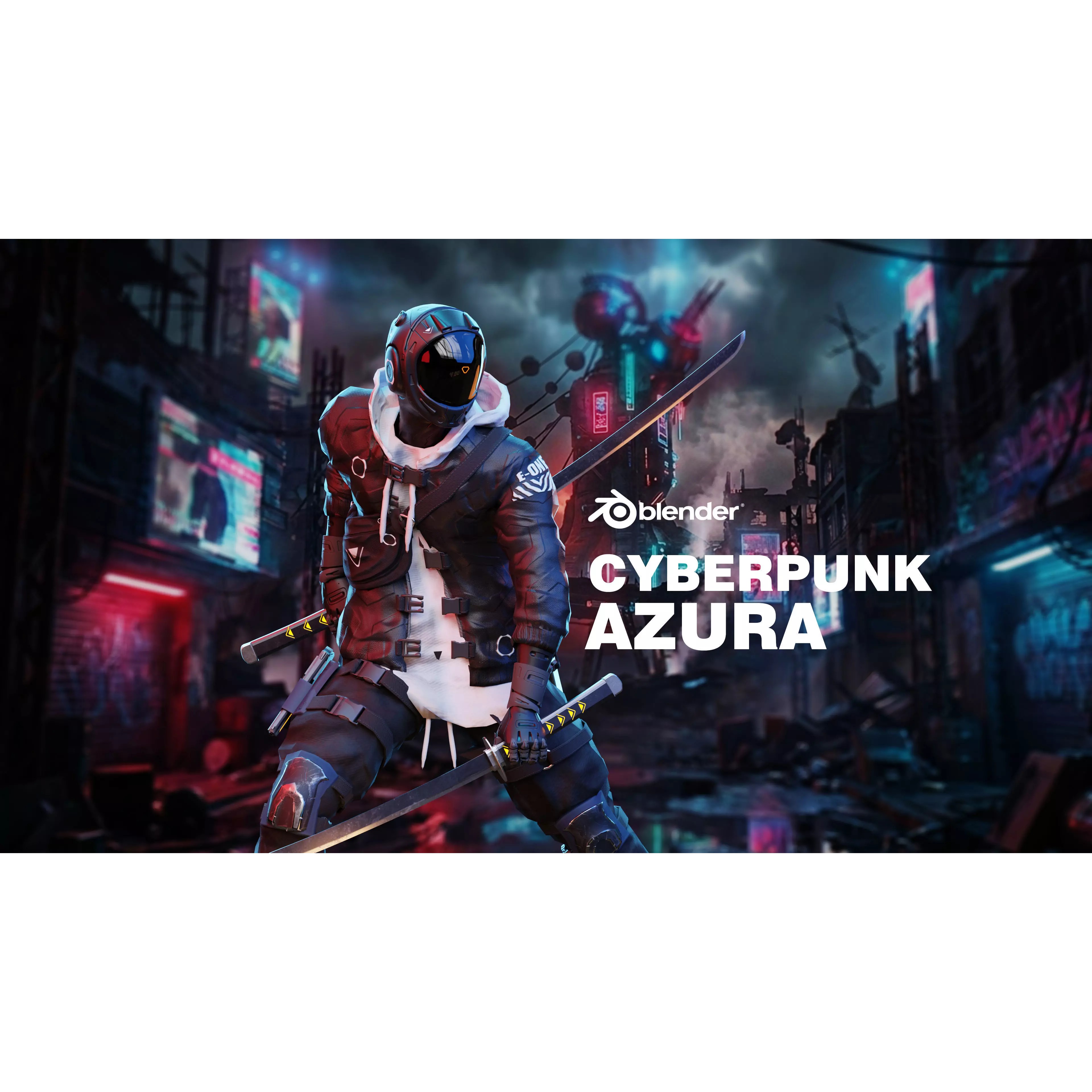 Cyberpunk Azura Robot - Low-Poly Game-Ready 3D Model - View 2
