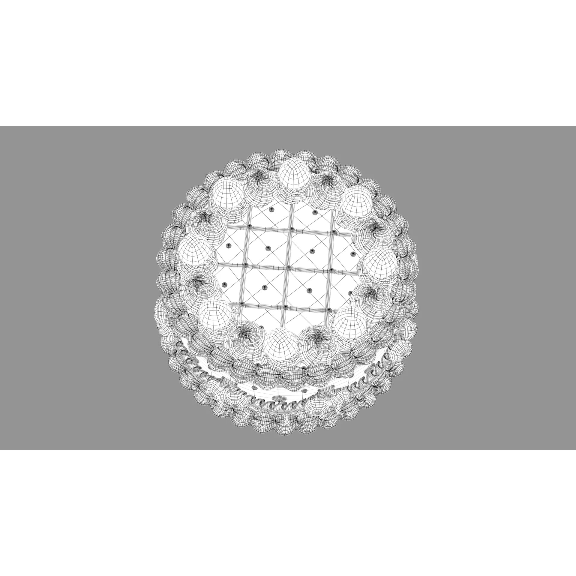 Strawberry Cherry Cake - Stylized Whole Cake 3D Model - View 12