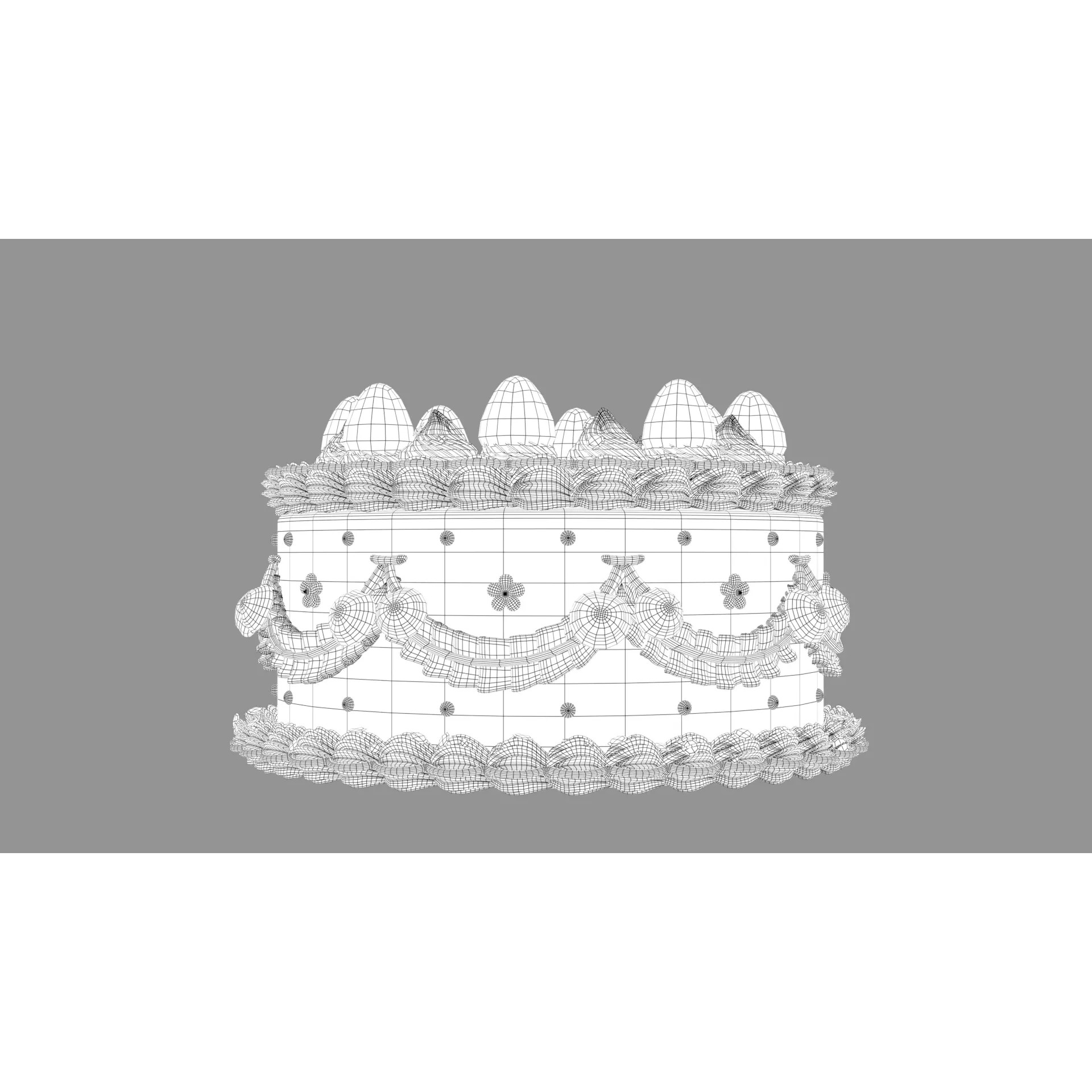 Strawberry Cherry Cake - Stylized Whole Cake 3D Model - View 13