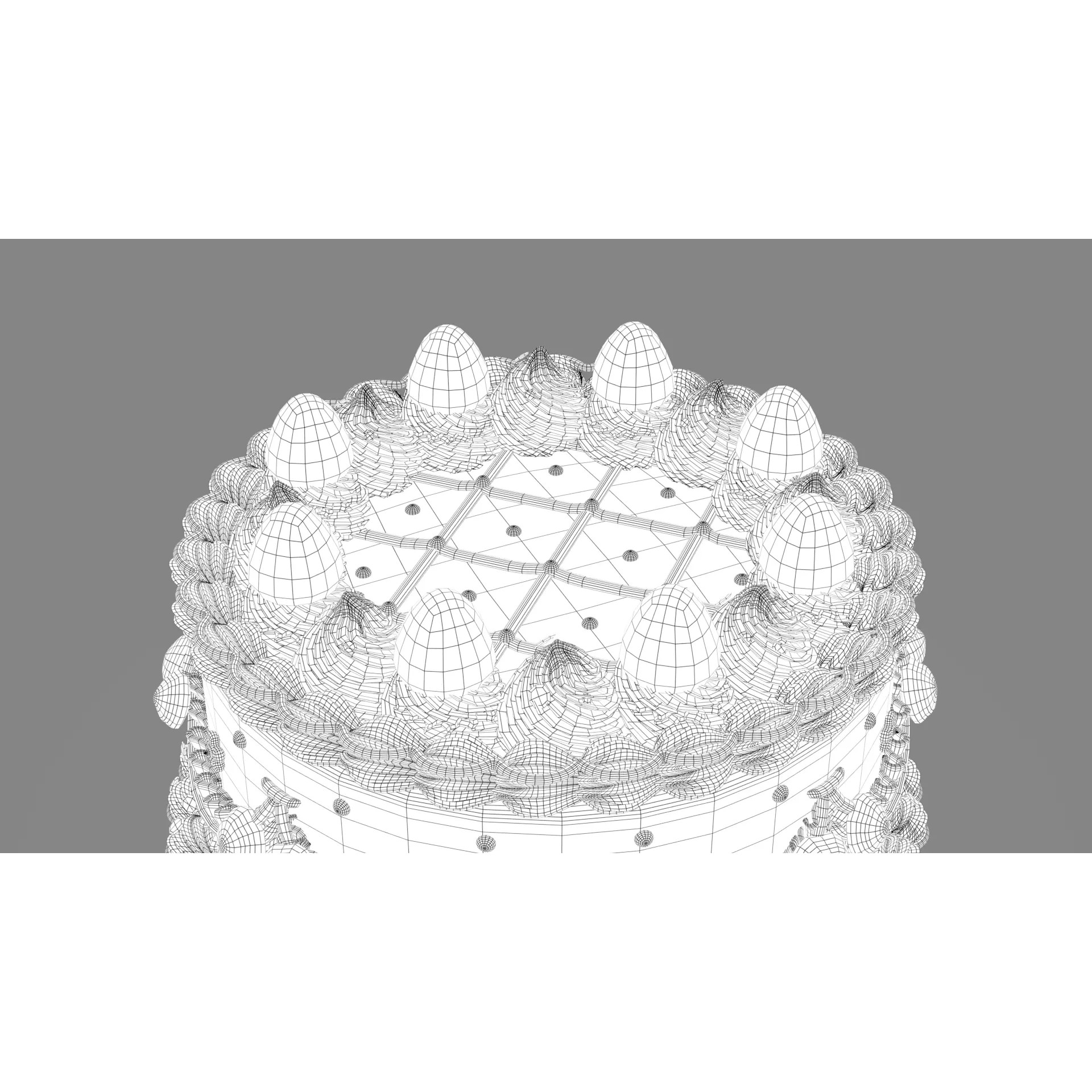 Strawberry Cherry Cake - Stylized Whole Cake 3D Model - View 15
