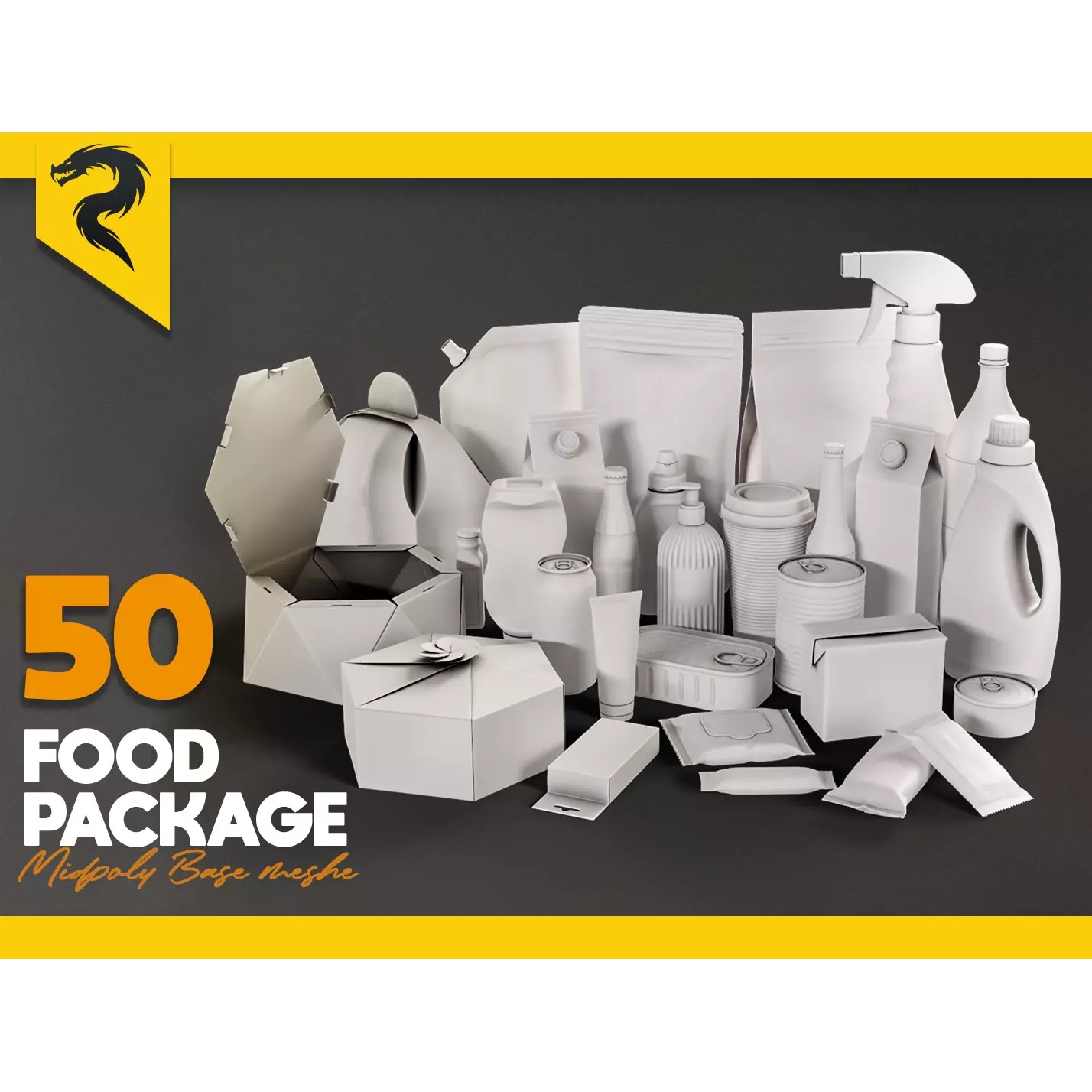 50 Food Package - Game-Ready 3D Model - View 2