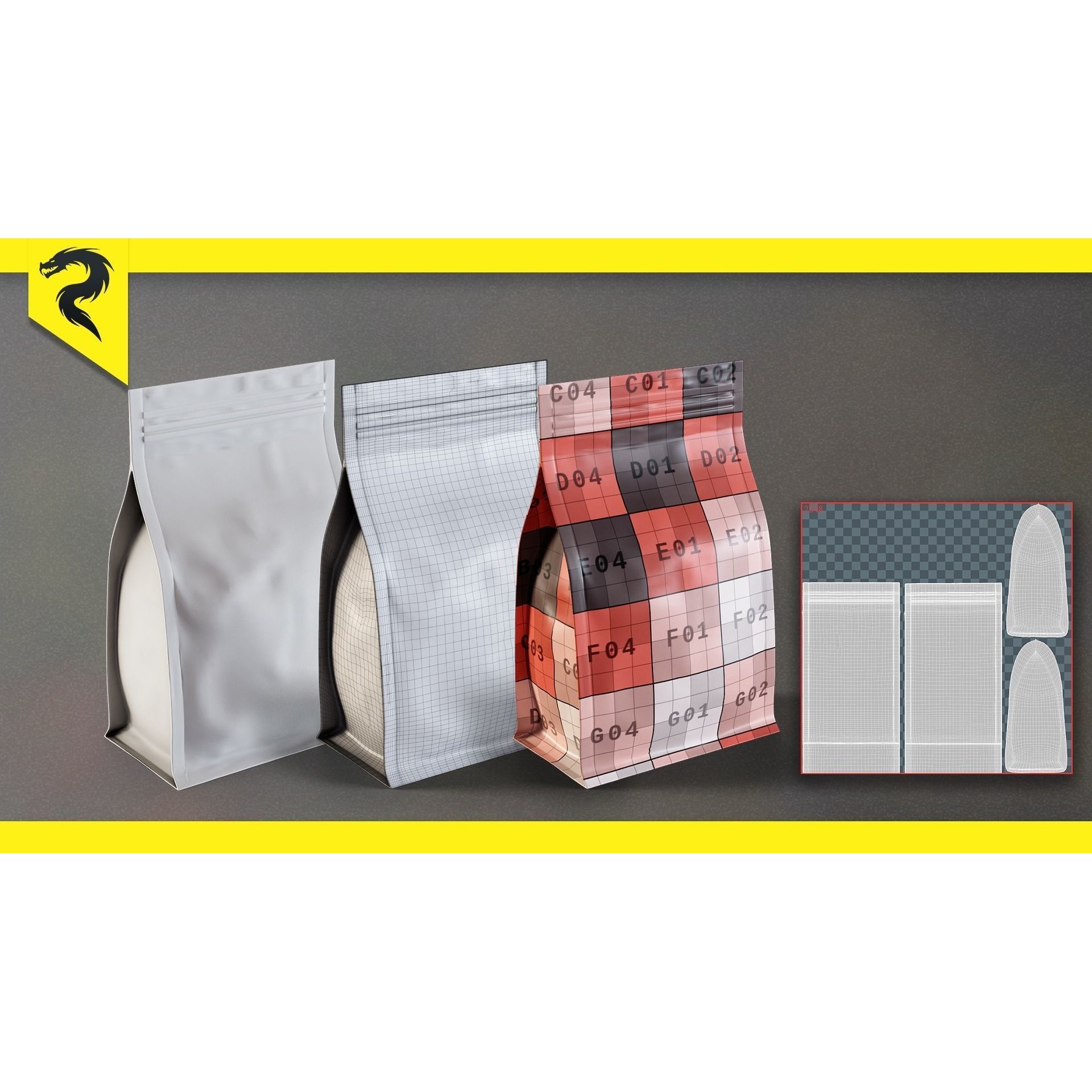 50 Food Package - Game-Ready 3D Model - View 3