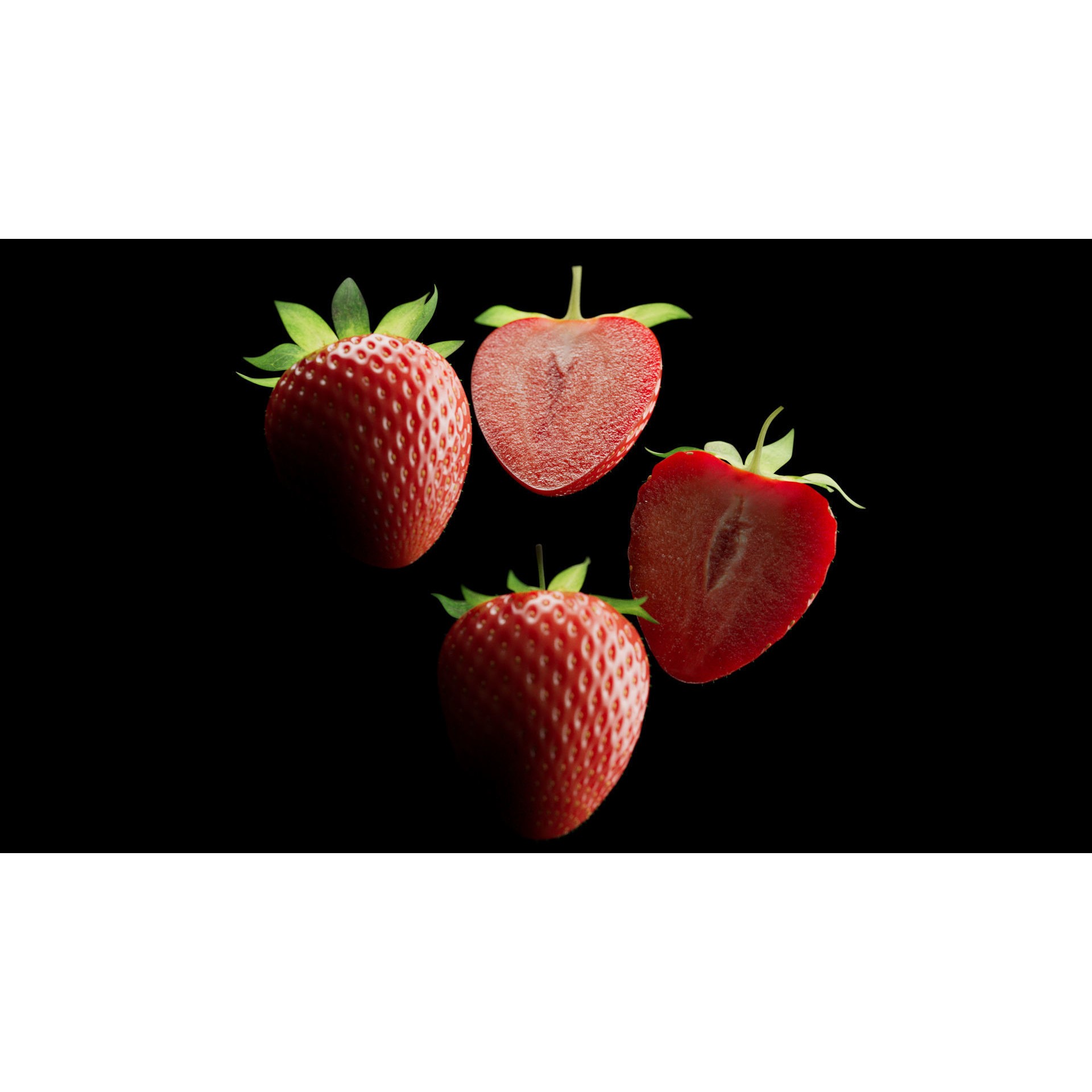 Strawberries - Low-Poly Game-Ready 3D Model