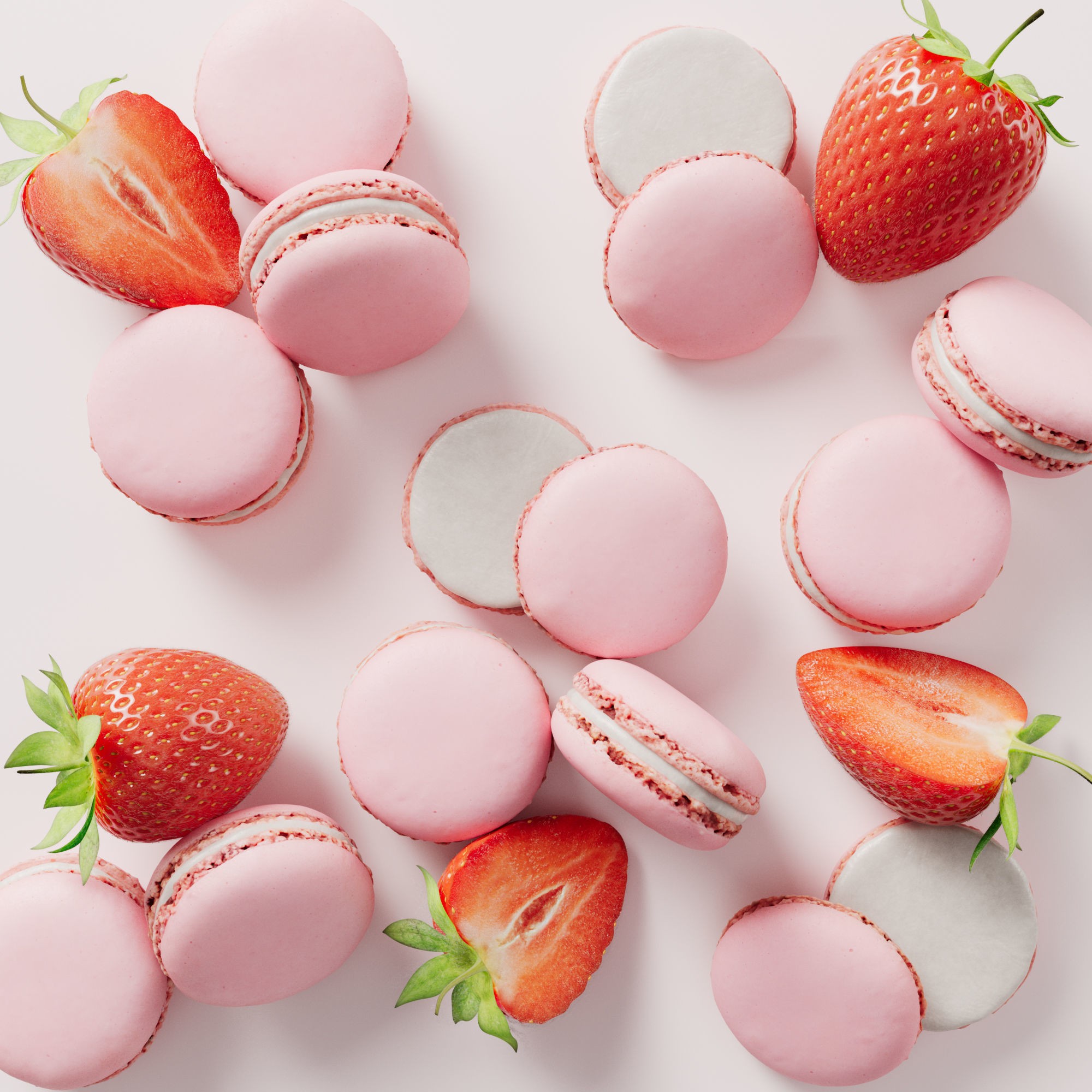 Strawberries - Low-Poly Game-Ready 3D Model - View 7