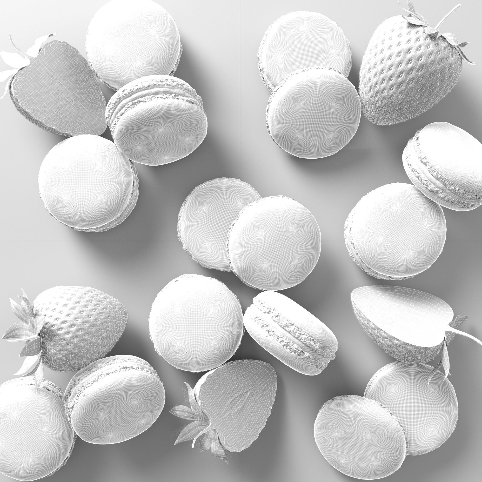 Strawberries - Low-Poly Game-Ready 3D Model - View 8