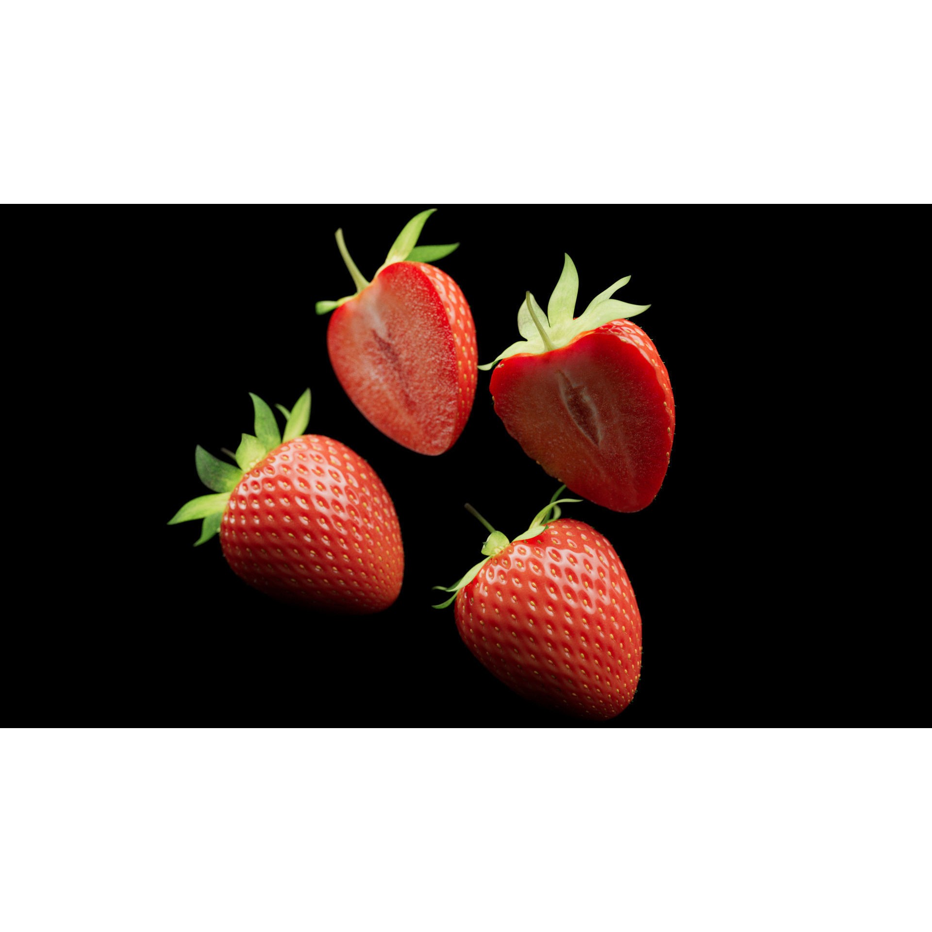 Strawberries - Low-Poly Game-Ready 3D Model - View 9