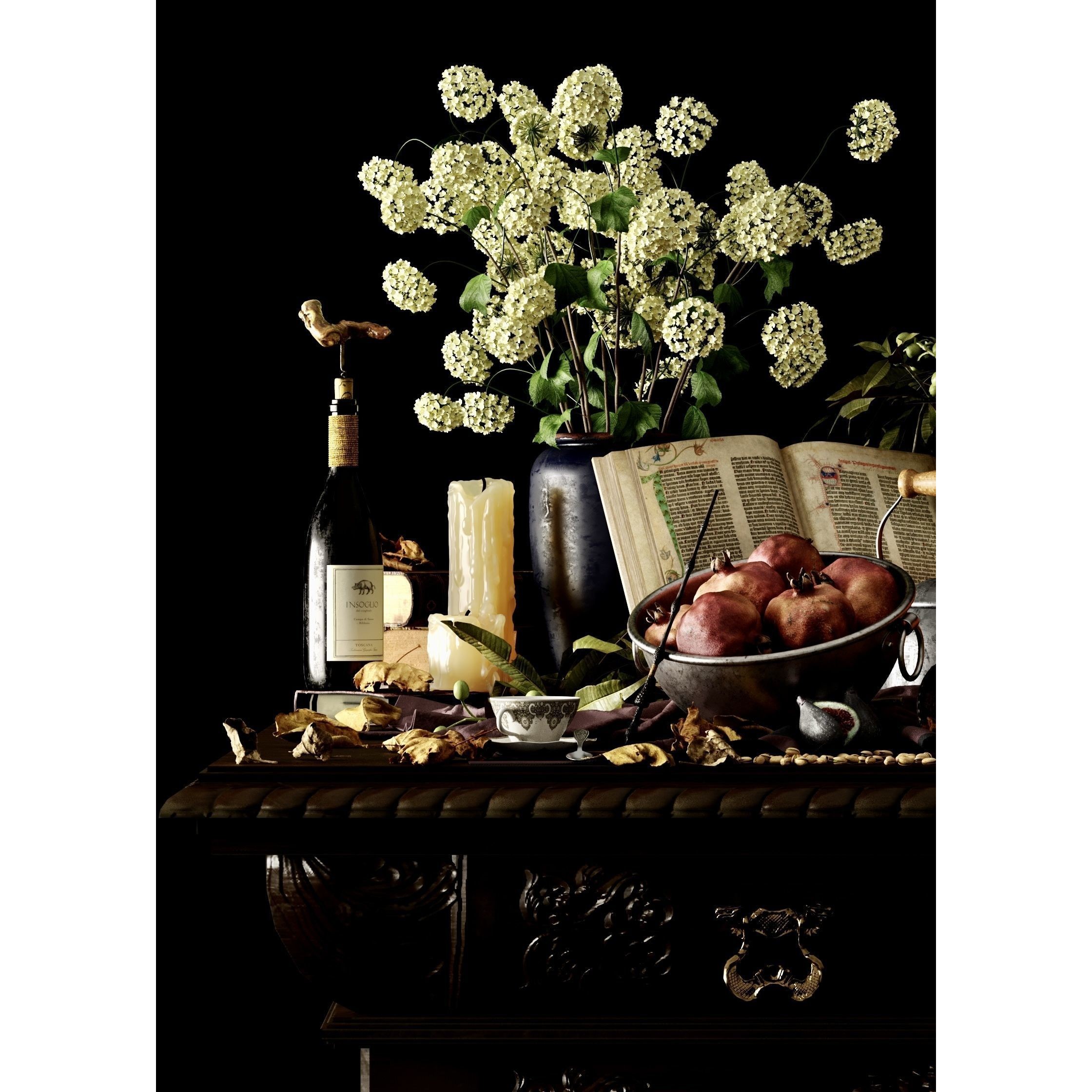 Fruits Kitchenware with Vegetables - Realistic 3D Model