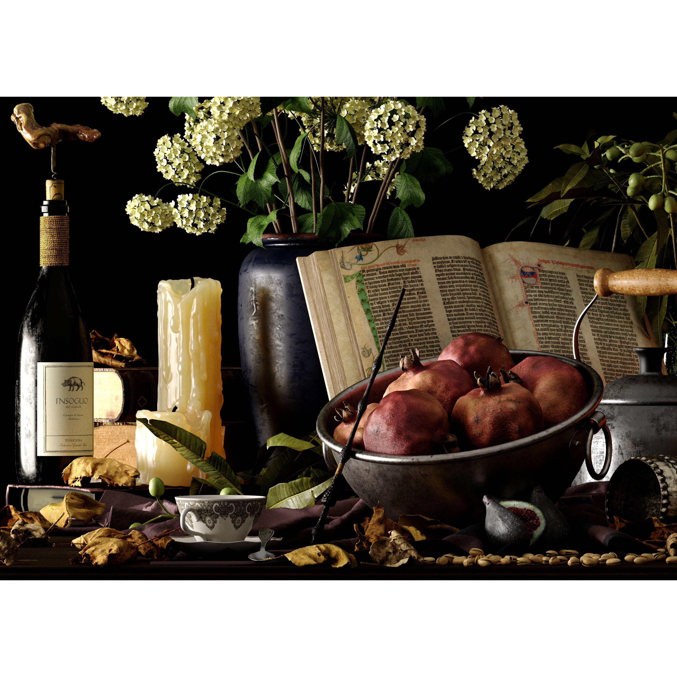 Fruits Kitchenware with Vegetables - Realistic 3D Model - View 6