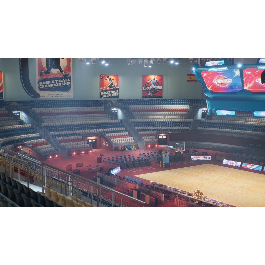 Basketball Arena Stadium Interior 3D Model – High-Quality PBR Asset for Games - View 17