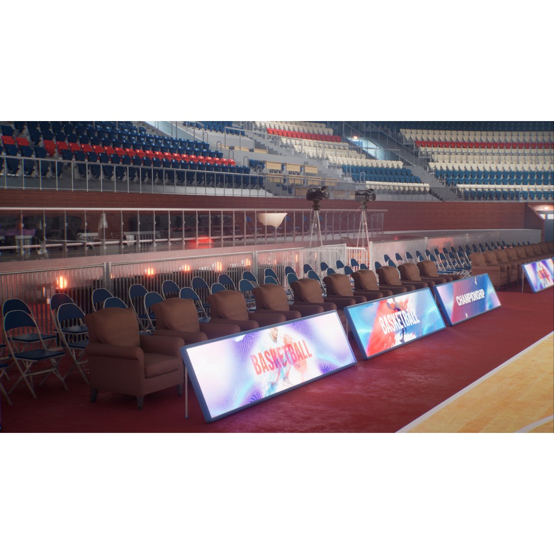 Basketball Arena Stadium Interior 3D Model – High-Quality PBR Asset for Games - View 18