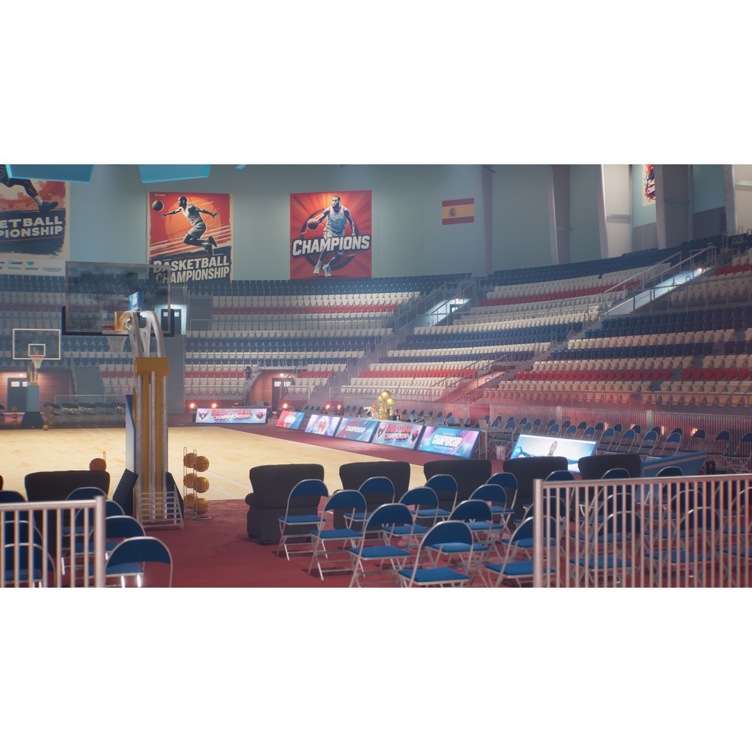Basketball Arena Stadium Interior 3D Model – High-Quality PBR Asset for Games - View 19