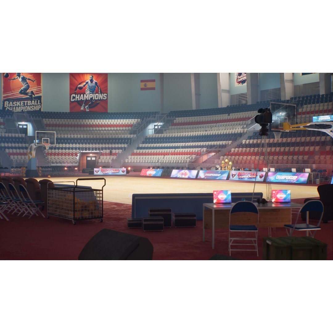 Basketball Arena Stadium Interior 3D Model – High-Quality PBR Asset for Games - View 23
