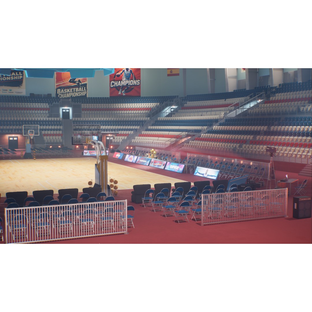 Basketball Arena Stadium Interior 3D Model – High-Quality PBR Asset for Games - View 25