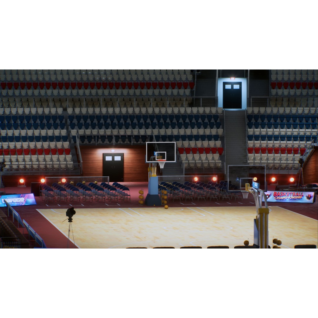 Basketball Arena Stadium Interior 3D Model – High-Quality PBR Asset for Games - View 26