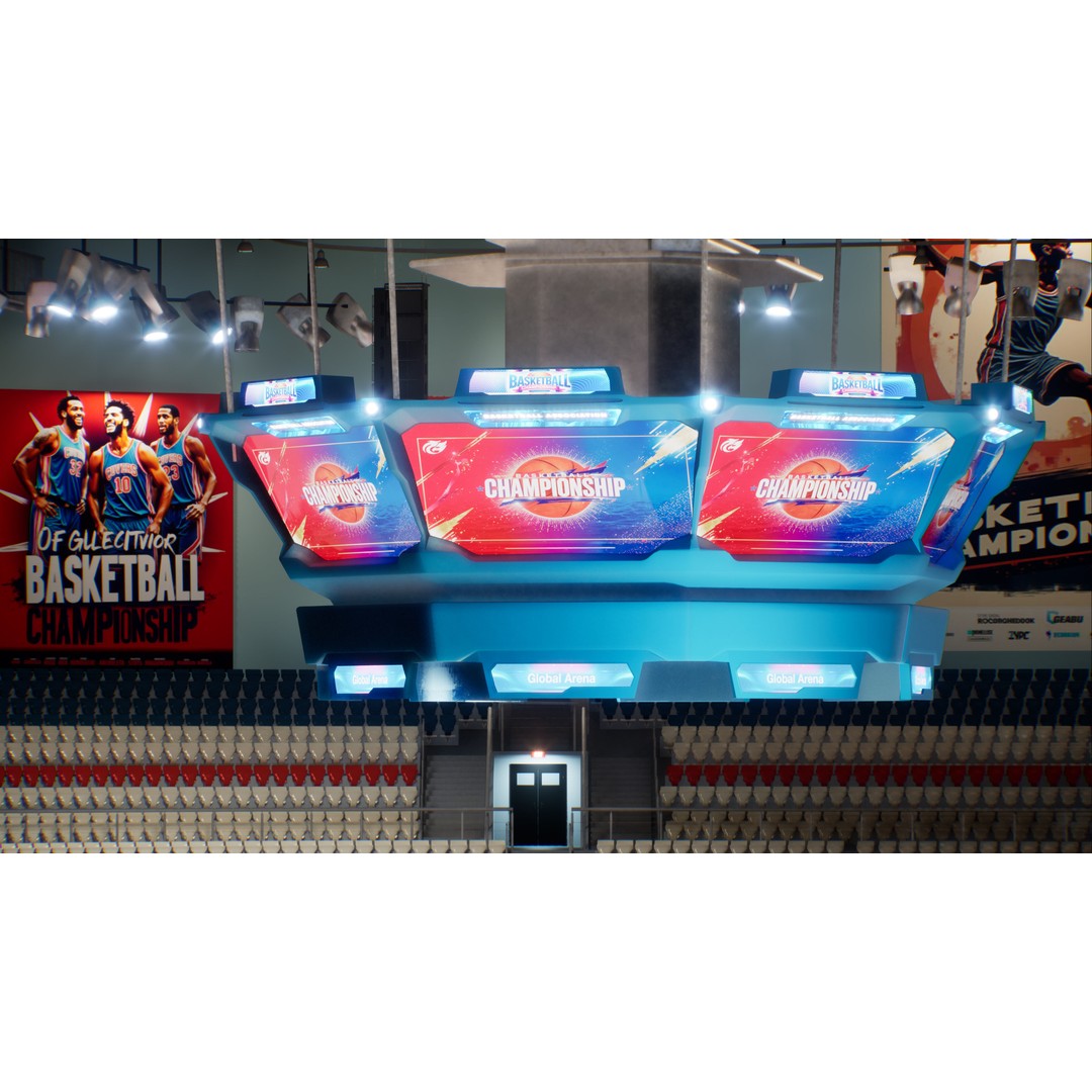 Basketball Arena Stadium Interior 3D Model – High-Quality PBR Asset for Games - View 27