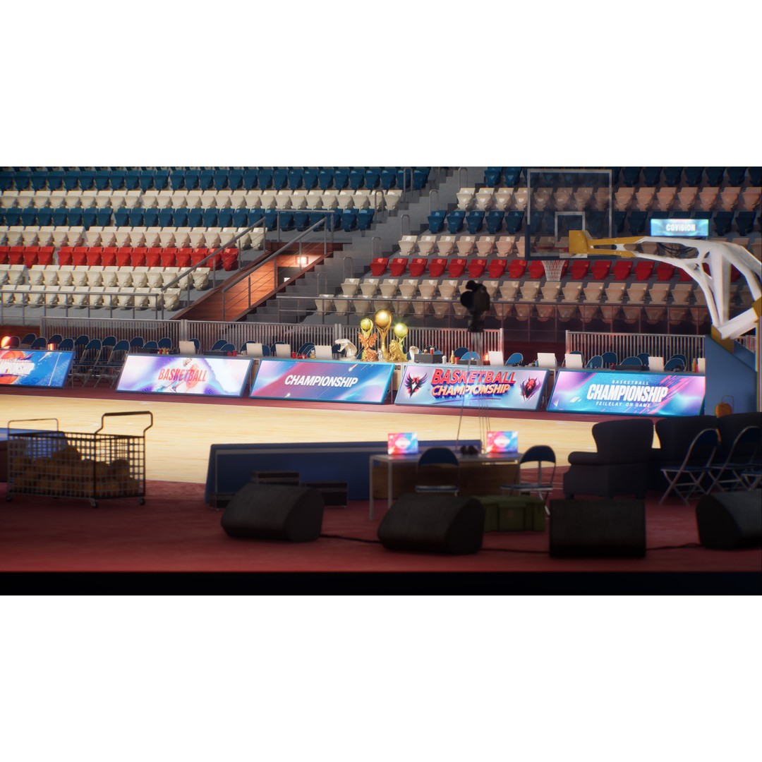 Basketball Arena Stadium Interior 3D Model – High-Quality PBR Asset for Games - View 29