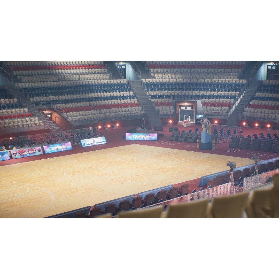 Basketball Arena Stadium Interior 3D Model – High-Quality PBR Asset for Games - View 32