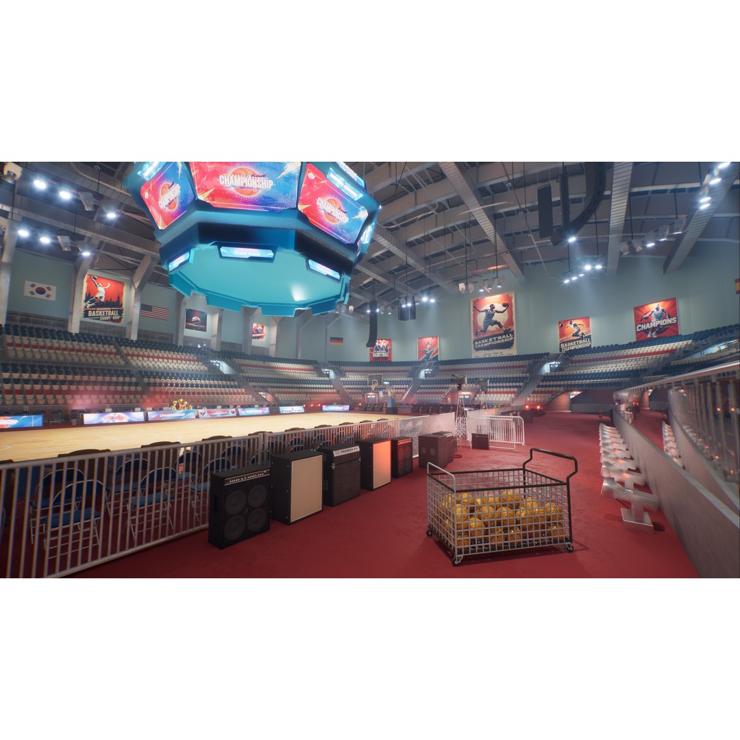 Basketball Arena Stadium Interior 3D Model – High-Quality PBR Asset for Games - View 34