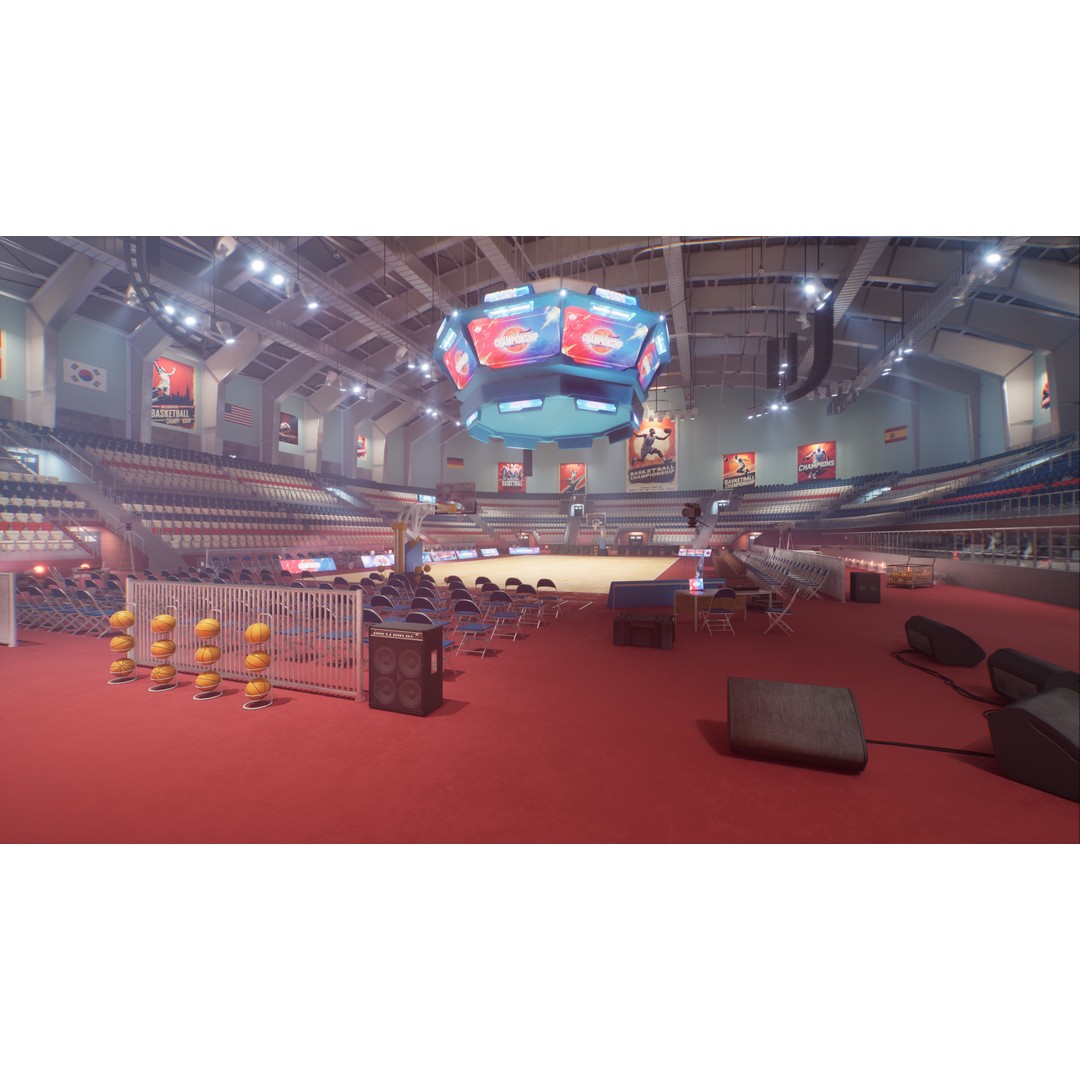 Basketball Arena Stadium Interior 3D Model – High-Quality PBR Asset for Games - View 35