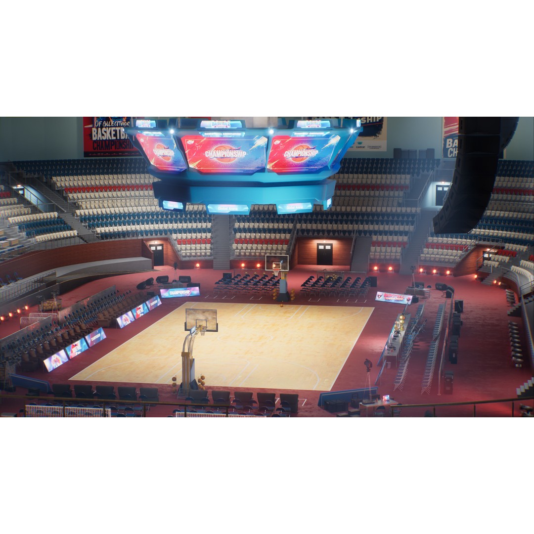 Basketball Arena Stadium Interior 3D Model – High-Quality PBR Asset for Games - View 36