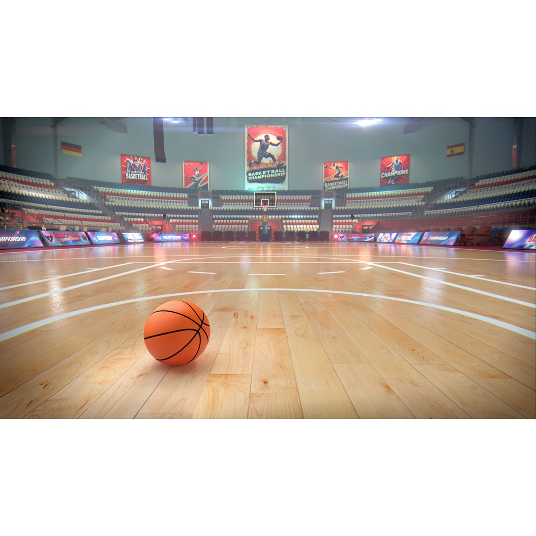 Basketball Arena Stadium Interior 3D Model – High-Quality PBR Asset for Games - View 4