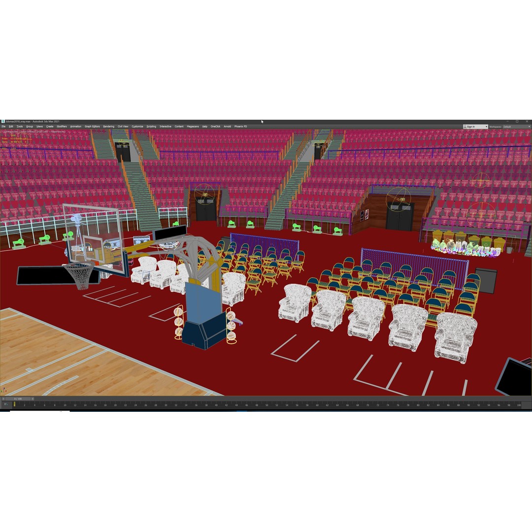 Basketball Arena Stadium Interior 3D Model – High-Quality PBR Asset for Games - View 40