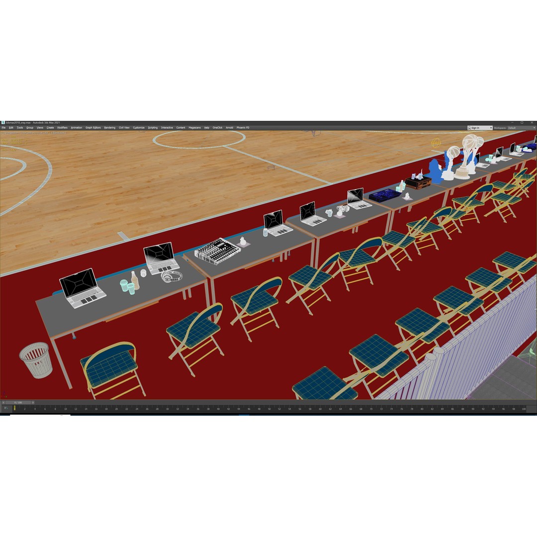 Basketball Arena Stadium Interior 3D Model – High-Quality PBR Asset for Games - View 44