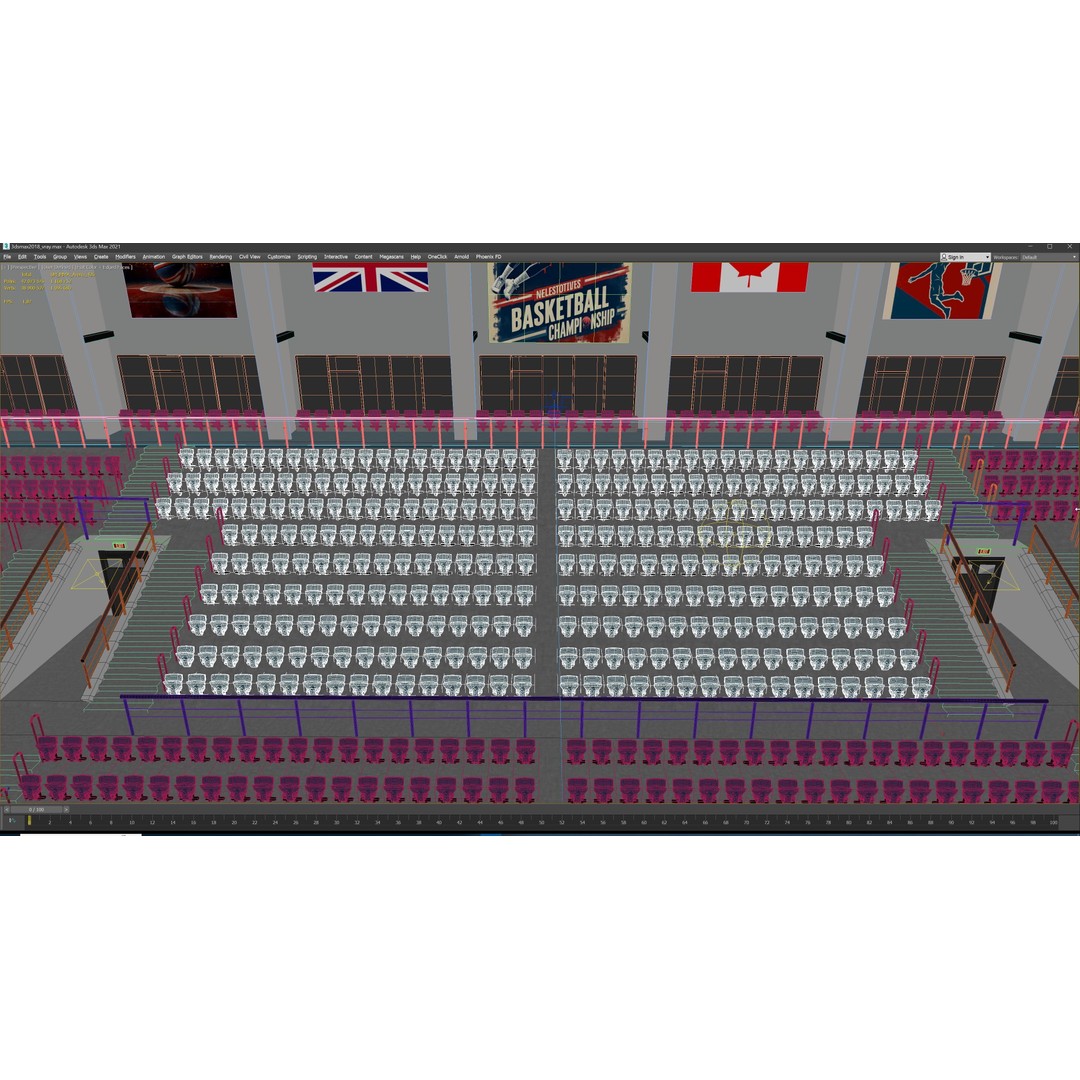 Basketball Arena Stadium Interior 3D Model – High-Quality PBR Asset for Games - View 51