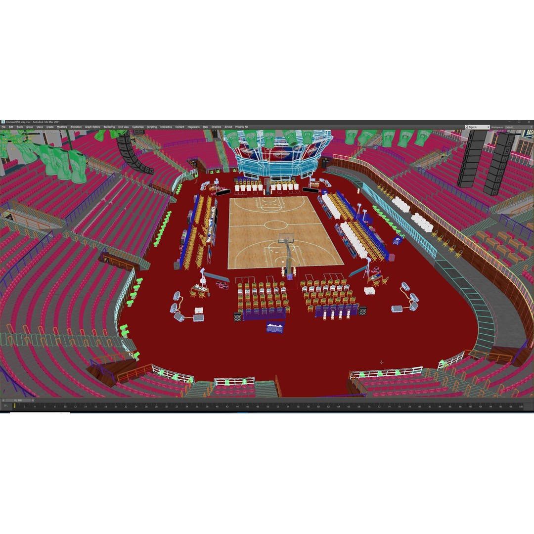 Basketball Arena Stadium Interior 3D Model – High-Quality PBR Asset for Games - View 54