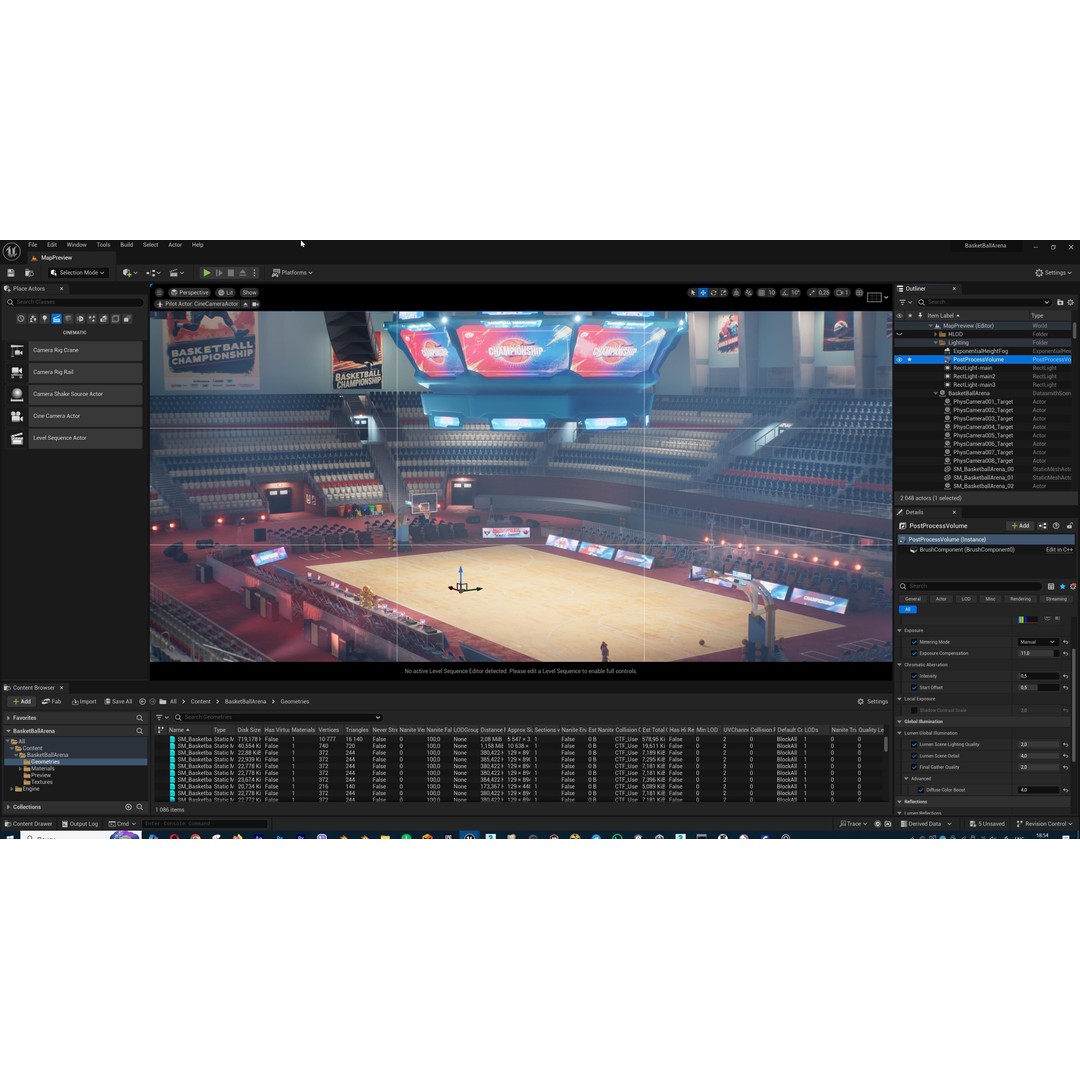 Basketball Arena Stadium Interior 3D Model – High-Quality PBR Asset for Games - View 56
