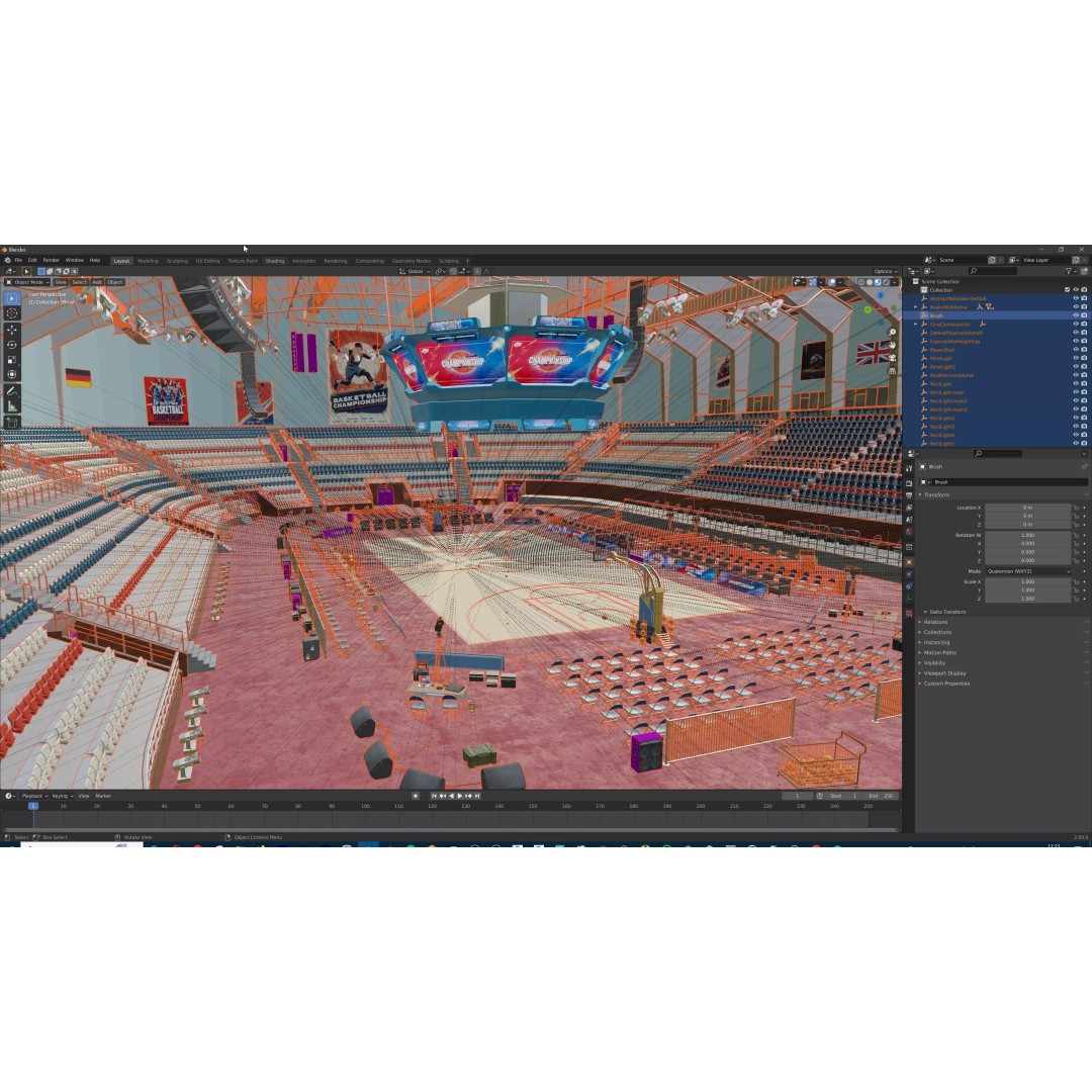 Basketball Arena Stadium Interior 3D Model – High-Quality PBR Asset for Games - View 59