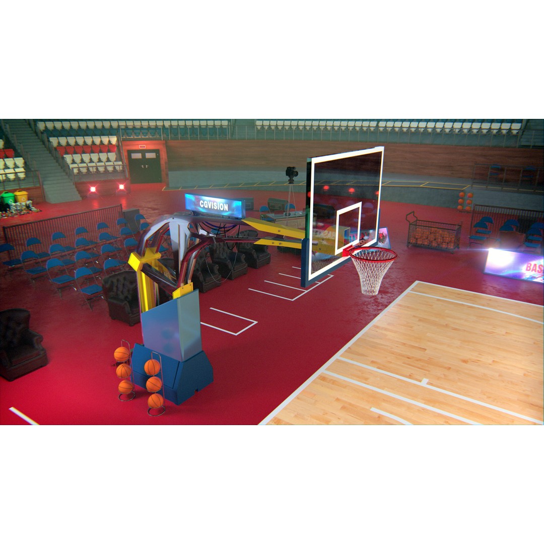 Basketball Arena Stadium Interior 3D Model – High-Quality PBR Asset for Games - View 6