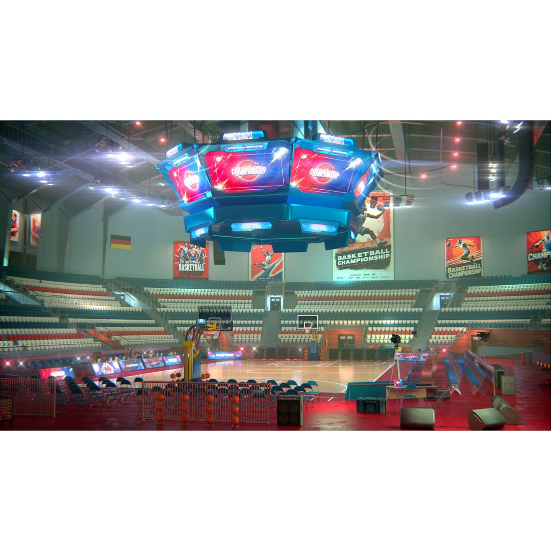 Basketball Arena Stadium Interior 3D Model – High-Quality PBR Asset for Games - View 7