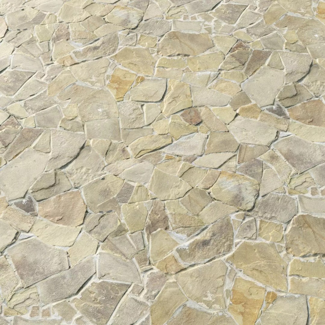 Cobblestone Masonry 3D Model – Photogrammetry Texture, PBR, FBX - View 2