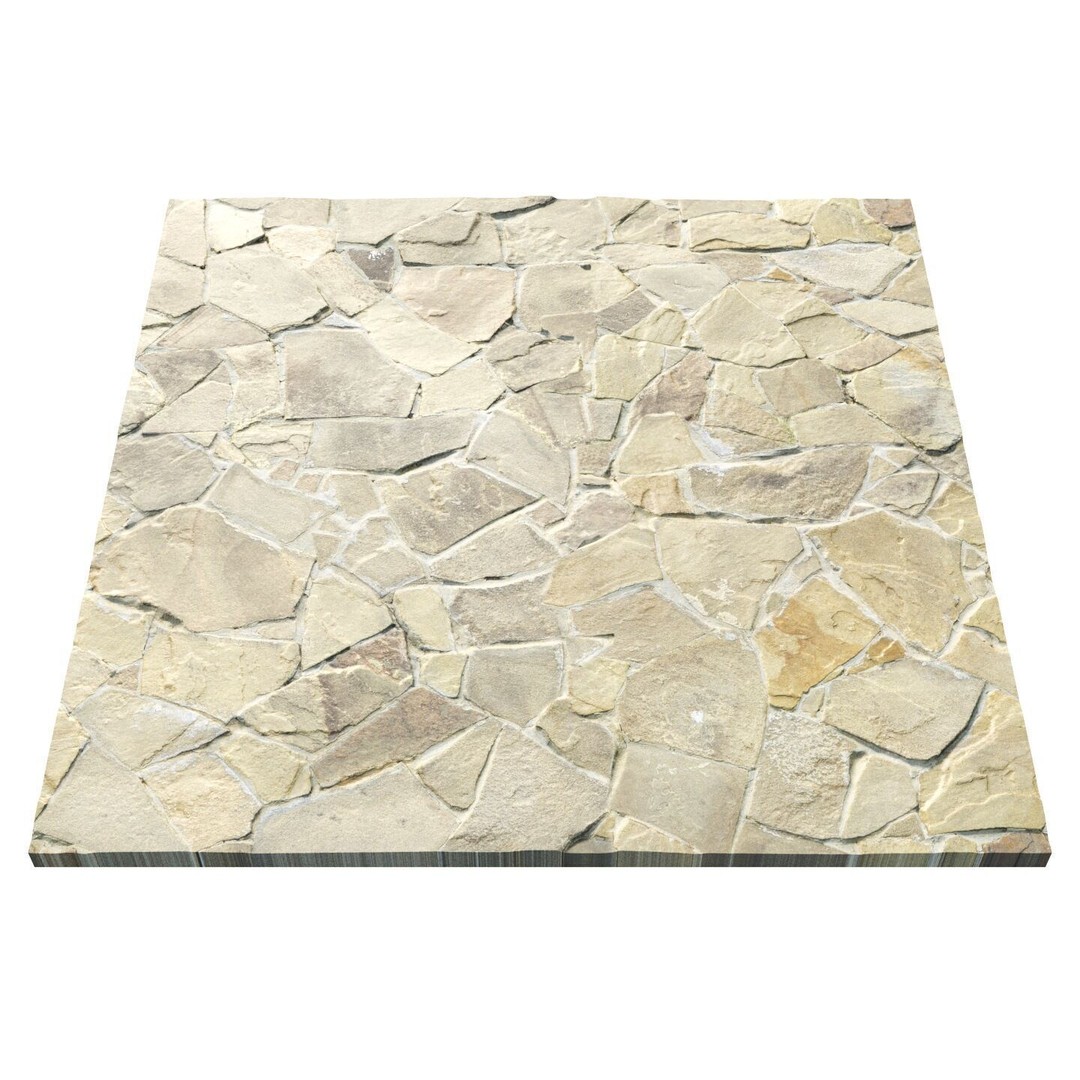 Cobblestone Masonry 3D Model – Photogrammetry Texture, PBR, FBX - View 4