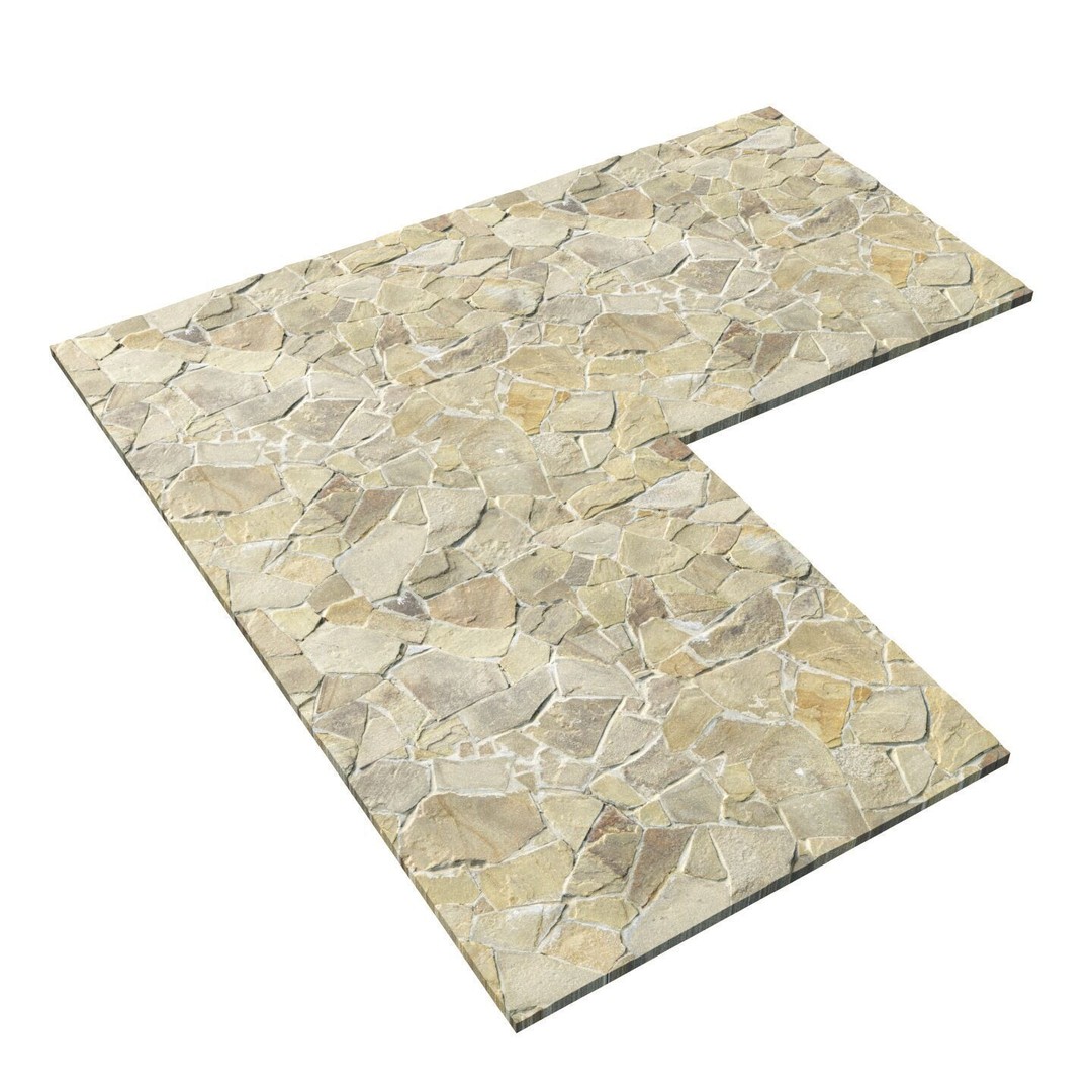 Cobblestone Masonry 3D Model – Photogrammetry Texture, PBR, FBX - View 6