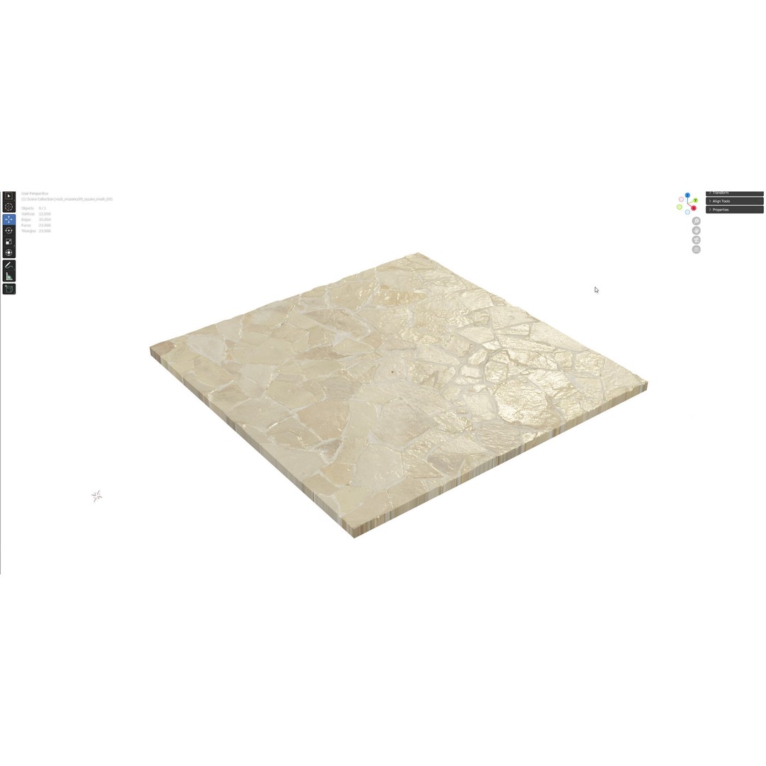 Cobblestone Masonry 3D Model – Photogrammetry Texture, PBR, FBX - View 7