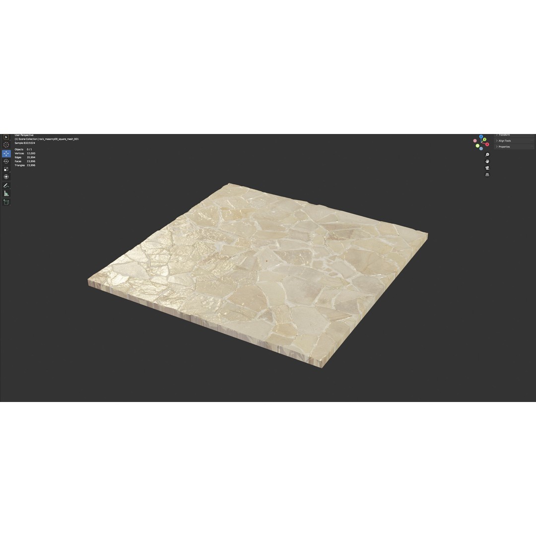 Cobblestone Masonry 3D Model – Photogrammetry Texture, PBR, FBX - View 8