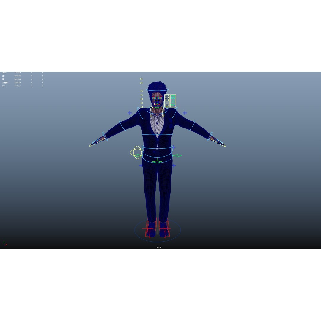 Man in Suit 3D Model – Low Poly Character, Rigged, FBX, OBJ - View 23
