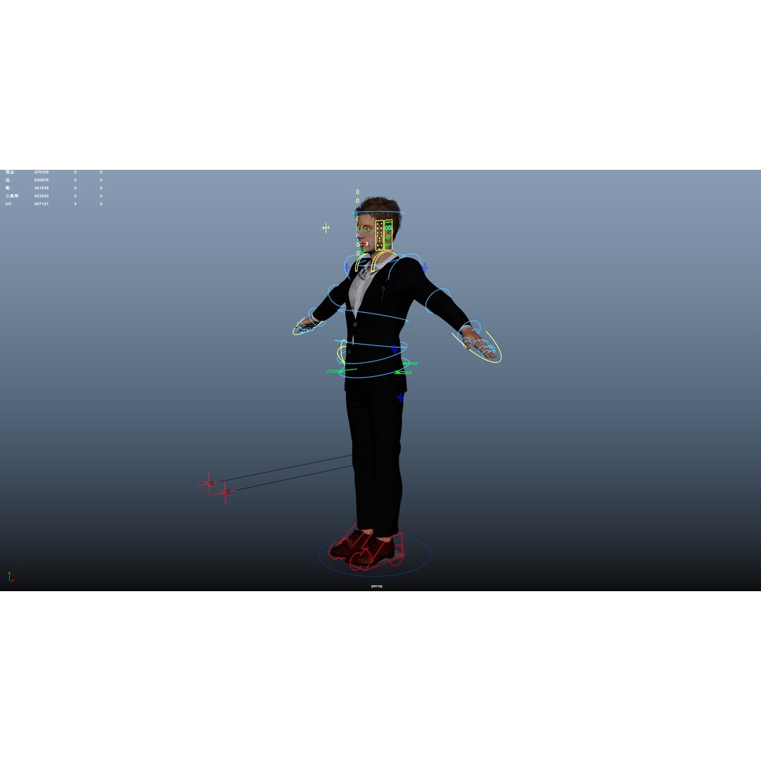 Man in Suit 3D Model – Low Poly Character, Rigged, FBX, OBJ - View 24
