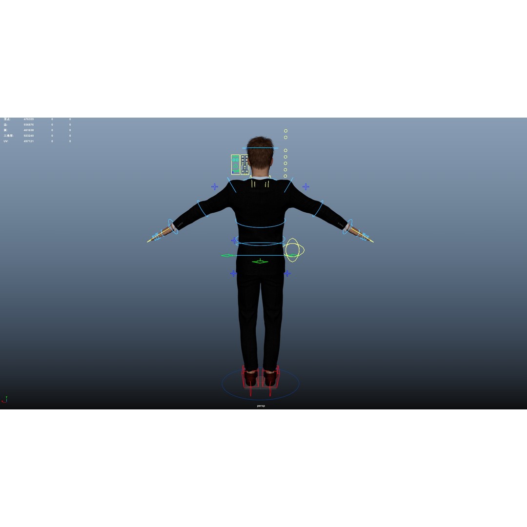 Man in Suit 3D Model – Low Poly Character, Rigged, FBX, OBJ - View 26