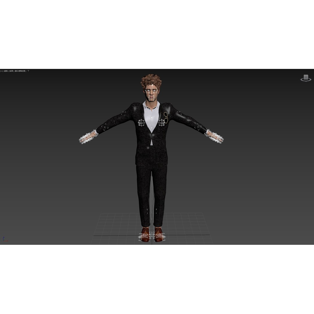 Man in Suit 3D Model – Low Poly Character, Rigged, FBX, OBJ - View 28