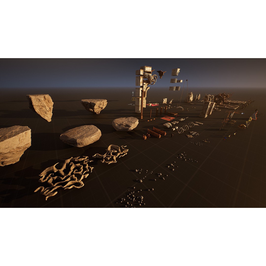 Hell Gate Environment 3D Model – Low Poly Fantasy Kit for UE5