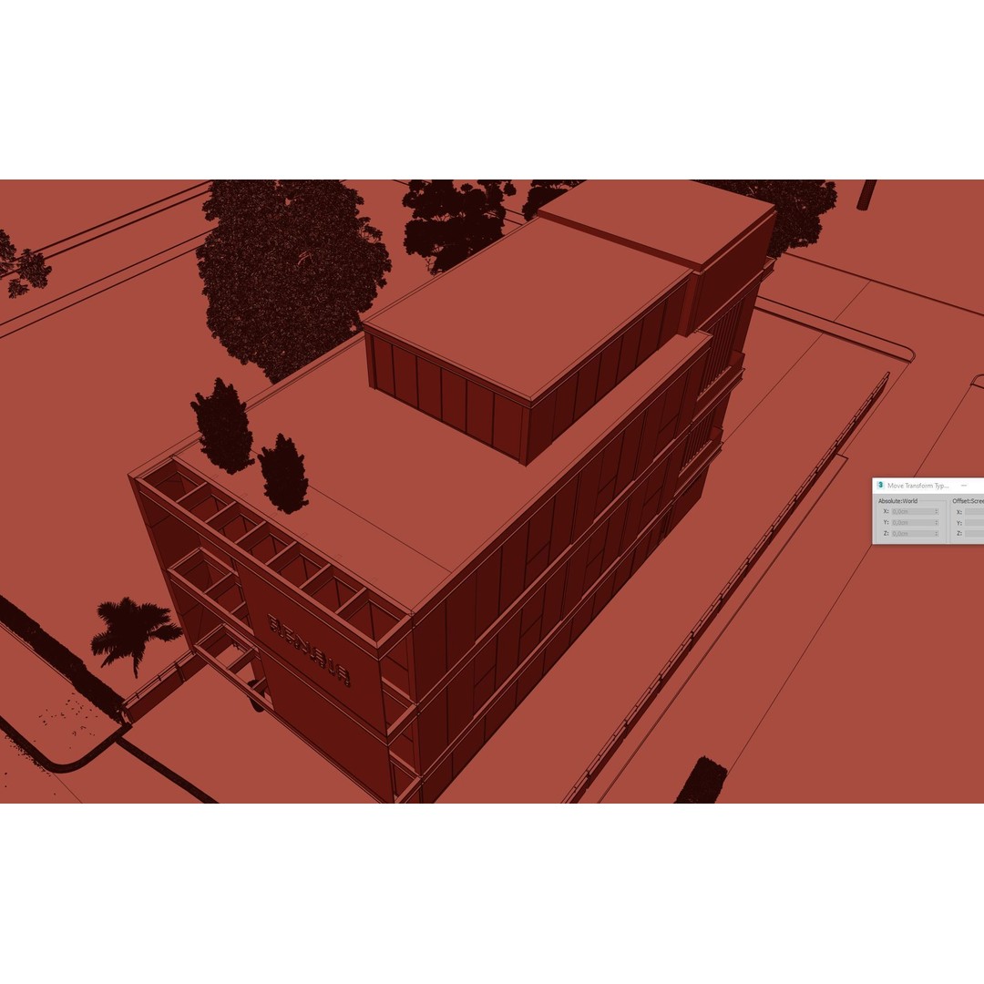 Office Building 3D Model – Modern Exterior with Cloudy & Sunny Scenes, FBX, OBJ - View 5