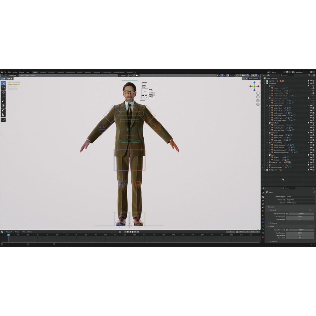 Asian Business Man 3D Model – Low Poly Game Ready Character, FBX - View 15