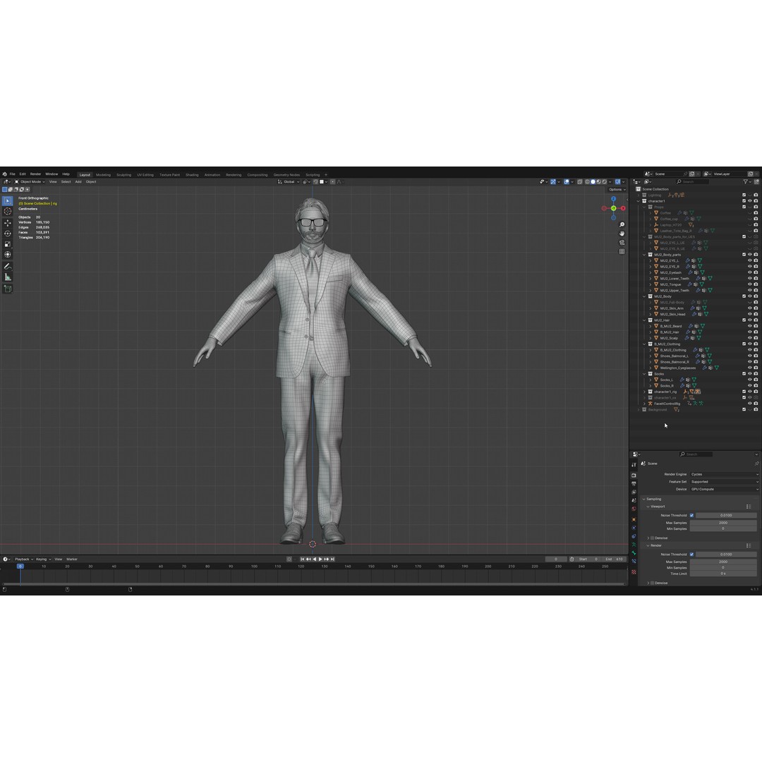 Asian Business Man 3D Model – Low Poly Game Ready Character, FBX - View 16