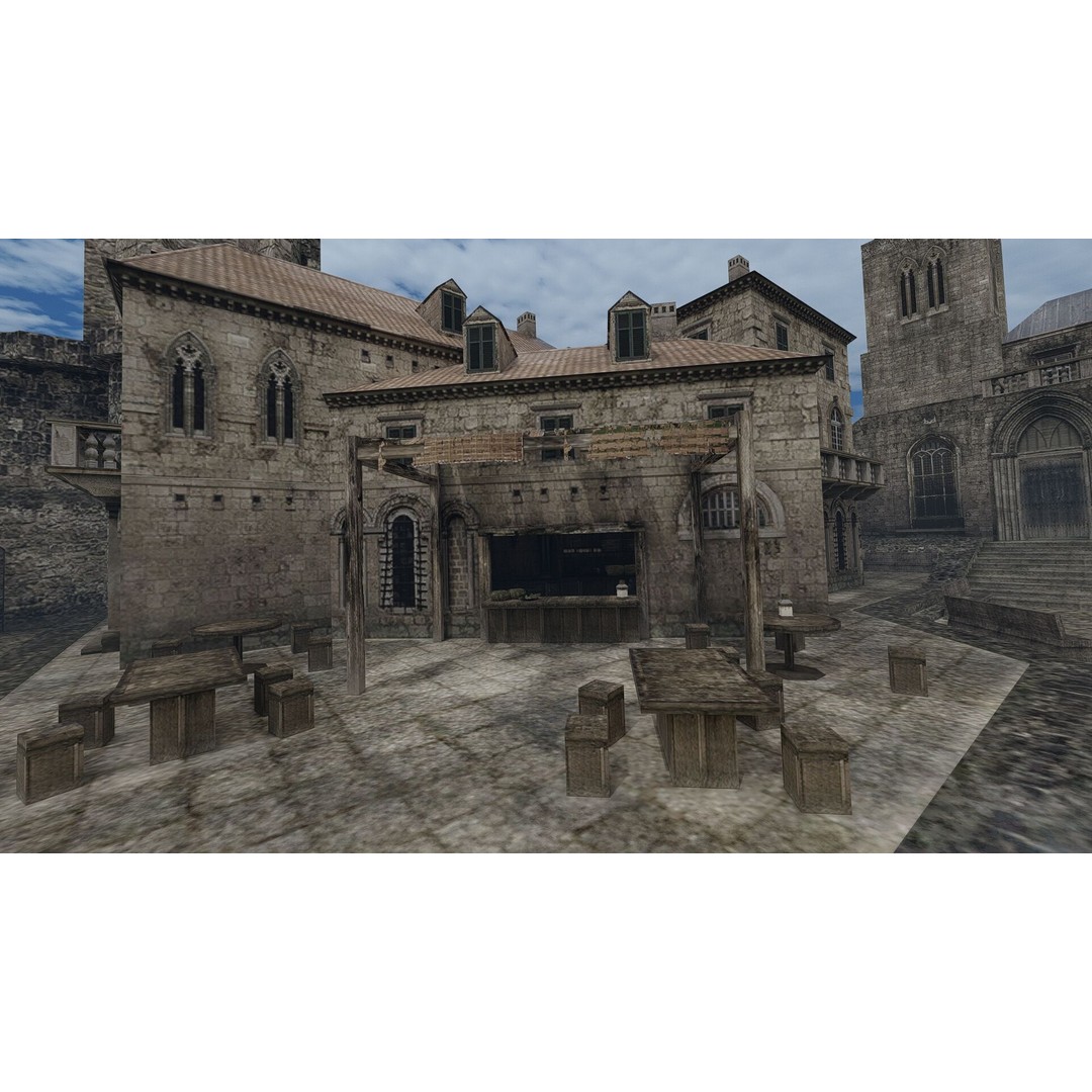 Old German Town 3D Model – Historic Architectural Asset, FBX - View 14