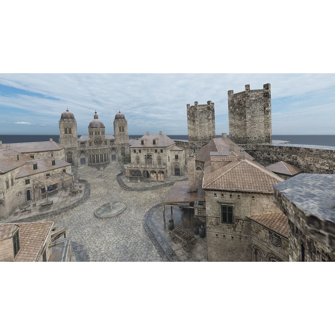 Old German Town 3D Model – Historic Architectural Asset, FBX - View 16