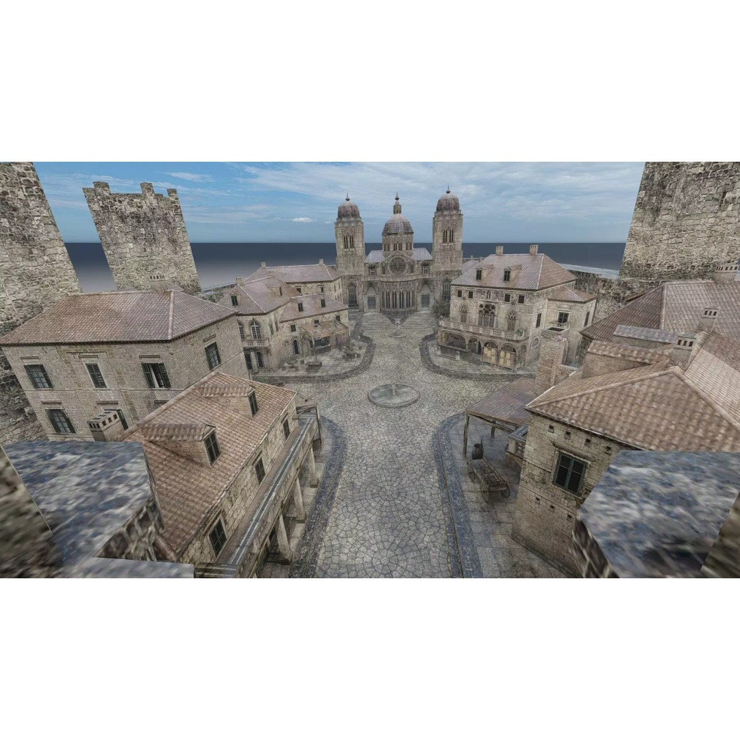 Old German Town 3D Model – Historic Architectural Asset, FBX - View 2