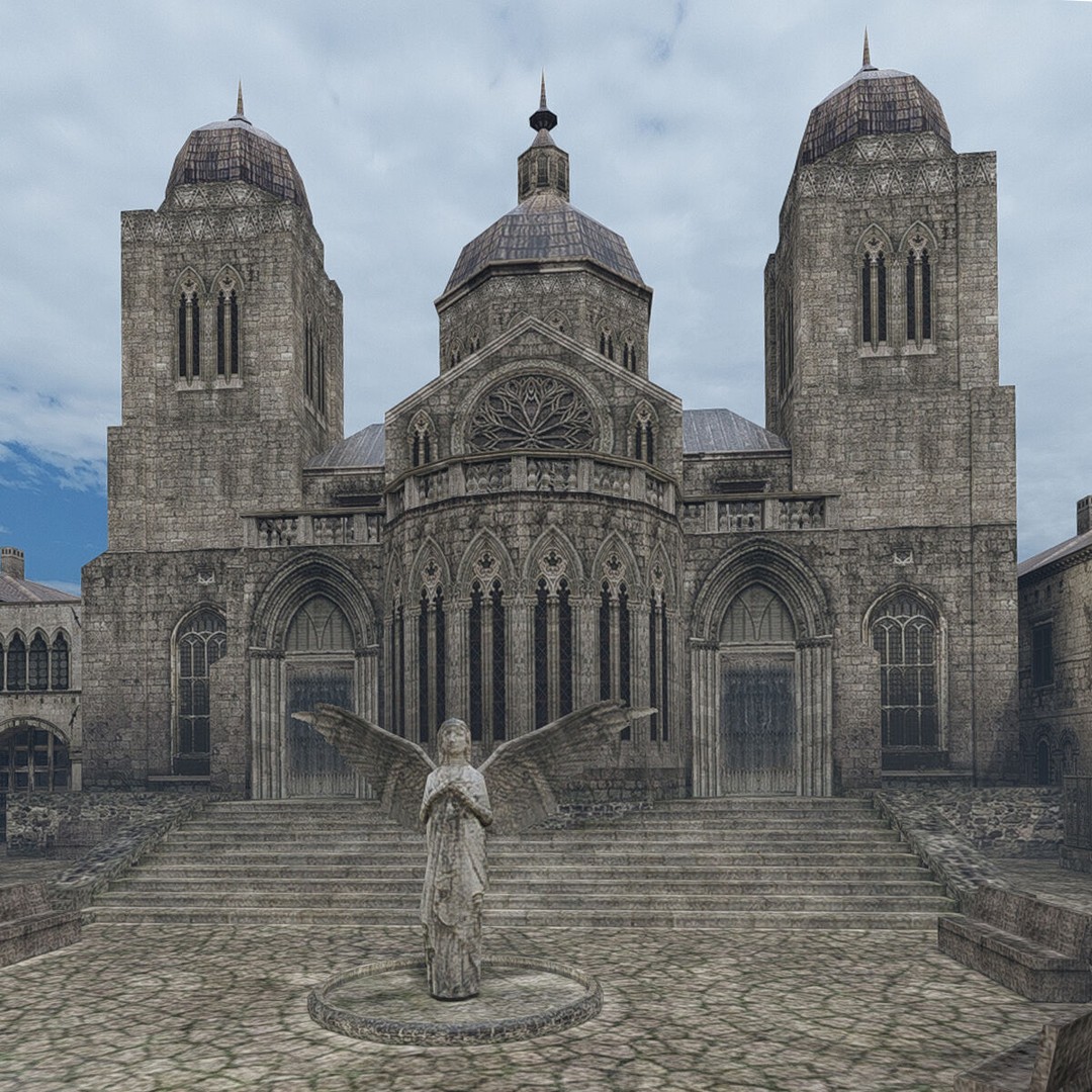 Old German Town 3D Model – Historic Architectural Asset, FBX - View 5